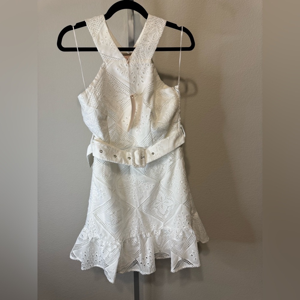 Ciebon Braylee Lace Eyelet Belted Sleeveless Minidress - Picture 7 of 10